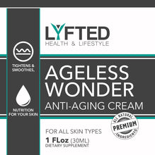 Load image into Gallery viewer, skin care product for athletes; lyfted health lifestyle company ageless wonder anti-aging cream
